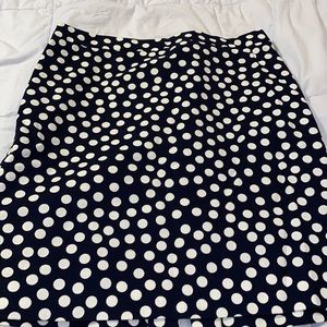Blue and white poke a dot skirt